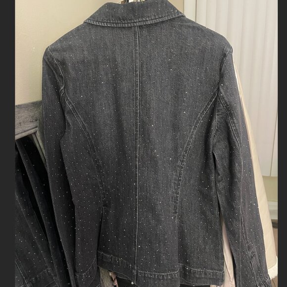 WHBM- Rhinestone Denim Jacket - Picture 2 of 2